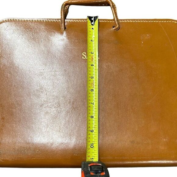 Vintage Carlton Brown S.L.S. Leather Attache Monogrammed Briefcase Size 16”x11” - Picture 1 of 11